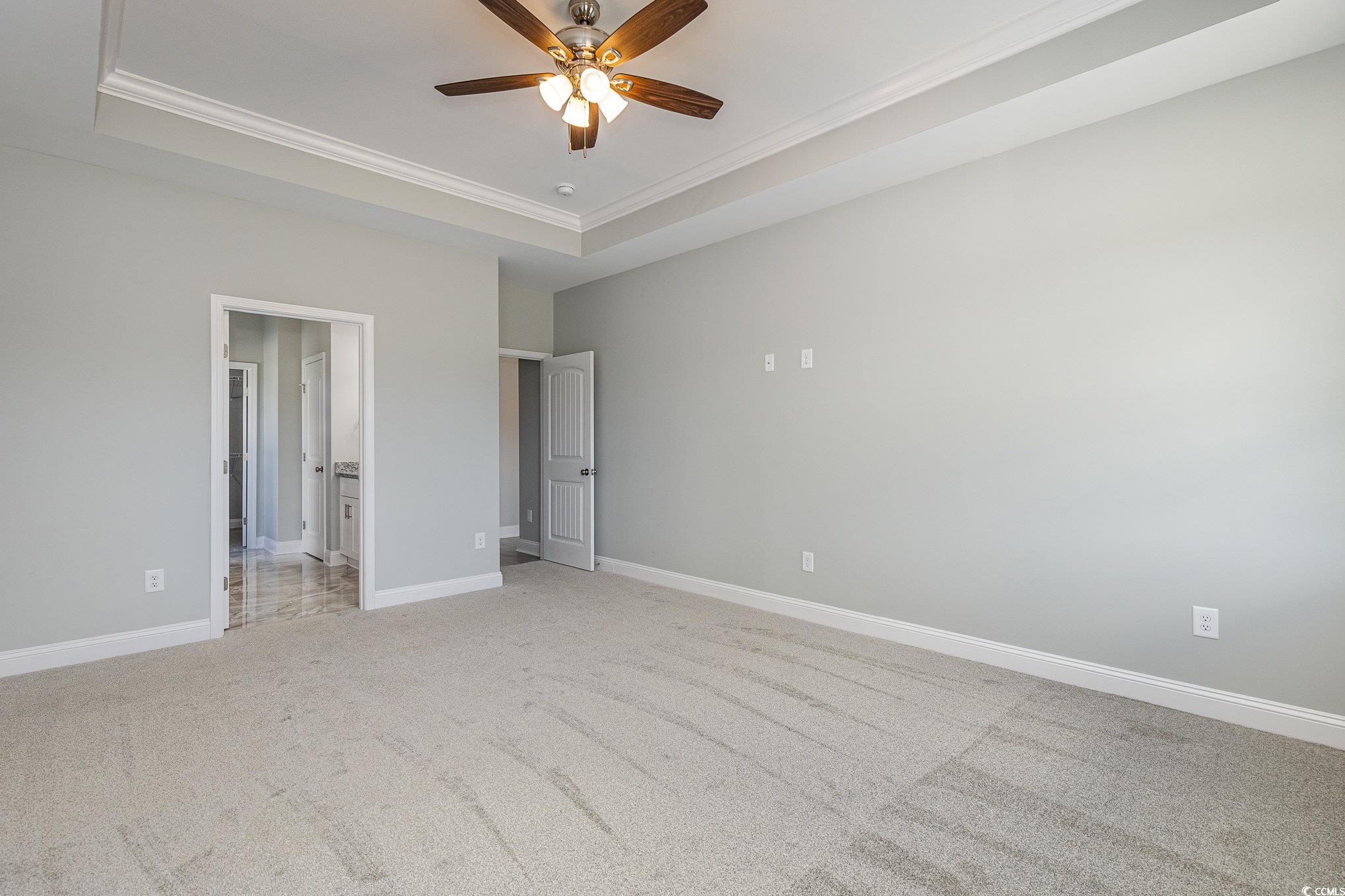 363 Log Cabin Road Loris, SC 29569 - Photo 16 of 30 Unfurnished bedroom with ceiling fan, a tray ceili