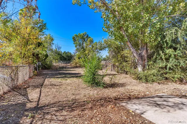 a view of backyard with green space