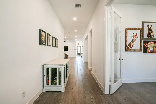 a workspace with furniture and a window