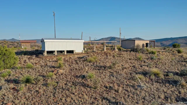 a view of a terrace with a mountain