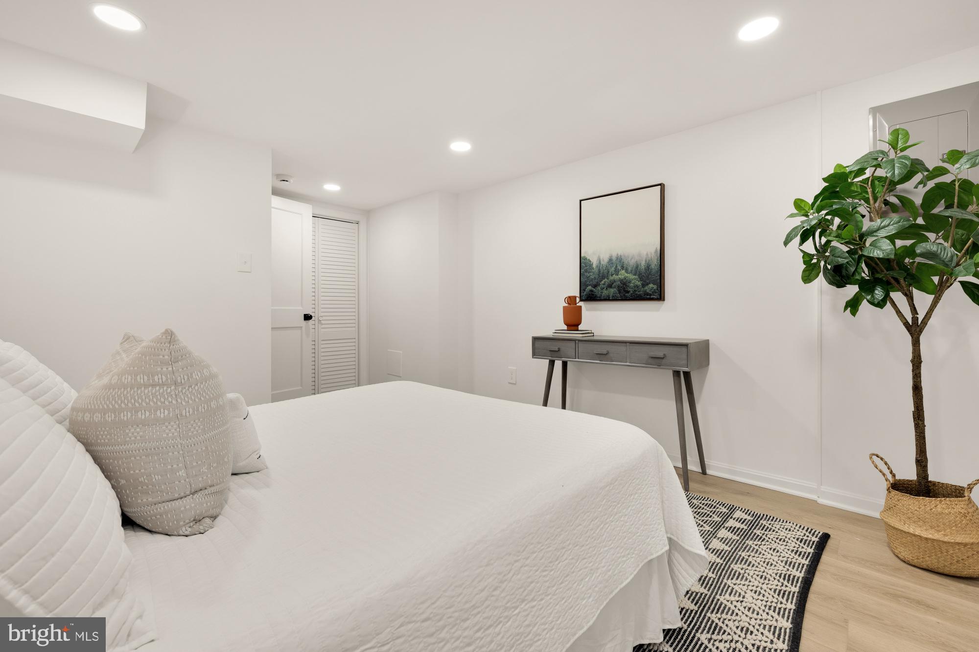 6232 18th Road North Arlington, VA 22205 - Photo 35 of 43 a bedroom with a bed and a potted plant