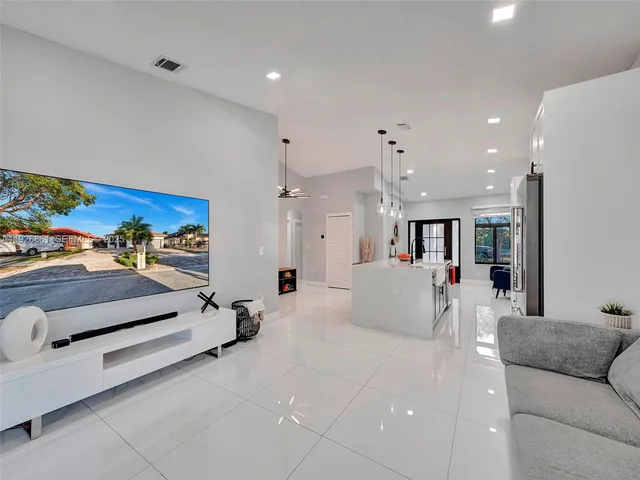 a living room with furniture