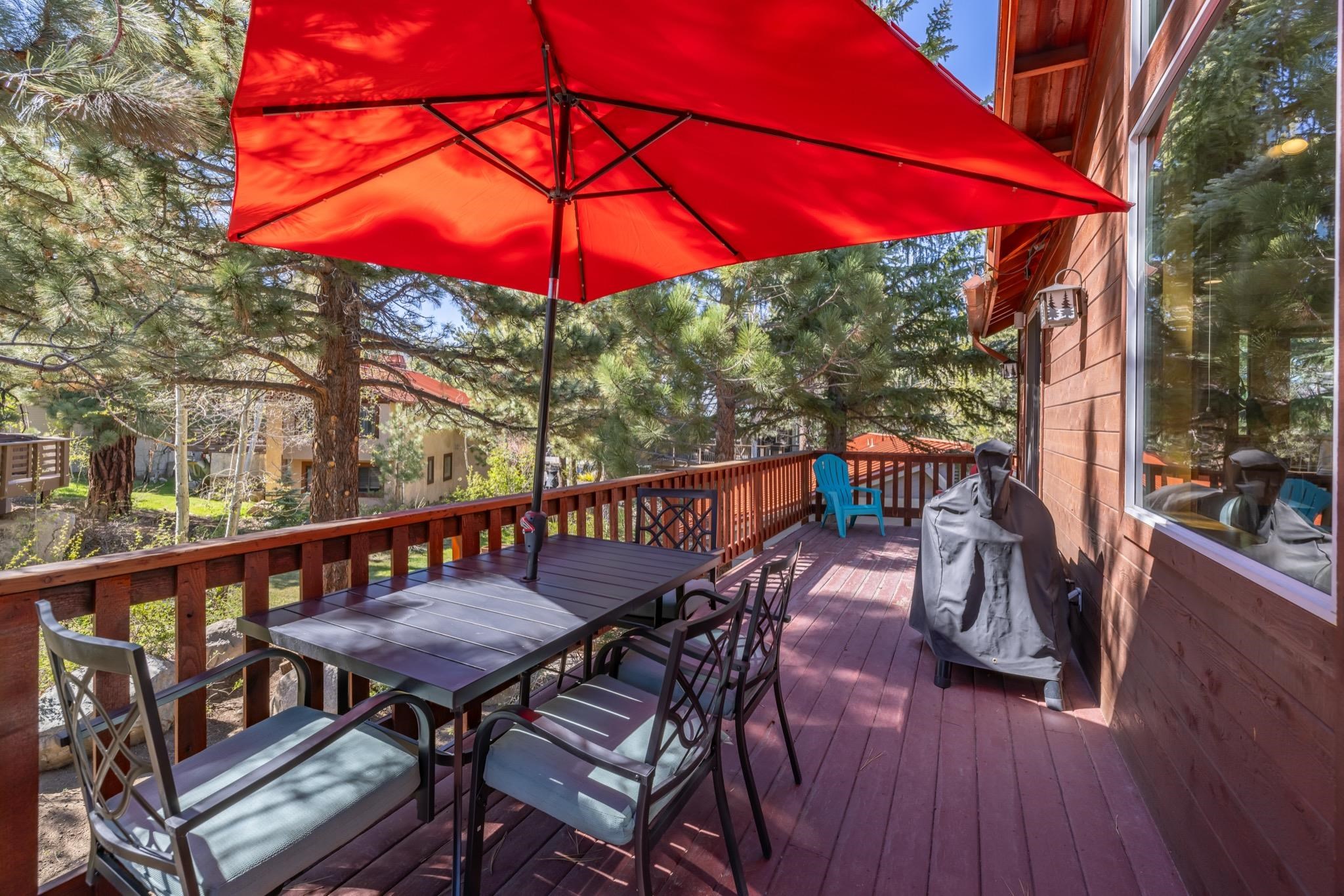 23 Trails End Road Mammoth Lakes, CA 93546 - Photo 44 of 50 a view of a chair and table on the deck