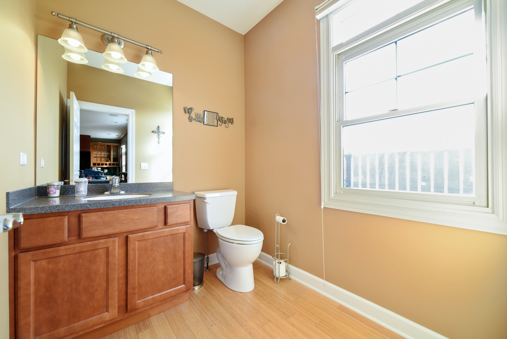 155 Dawson Drive Elgin, IL 60120 - Photo 10 of 13 a bathroom with a toilet sink and mirror