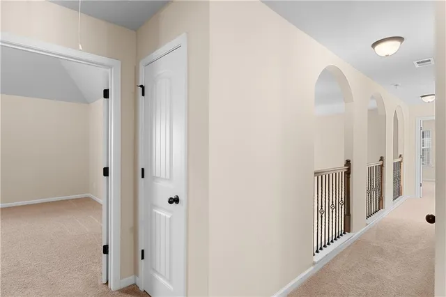 a view of a hallway with entryway
