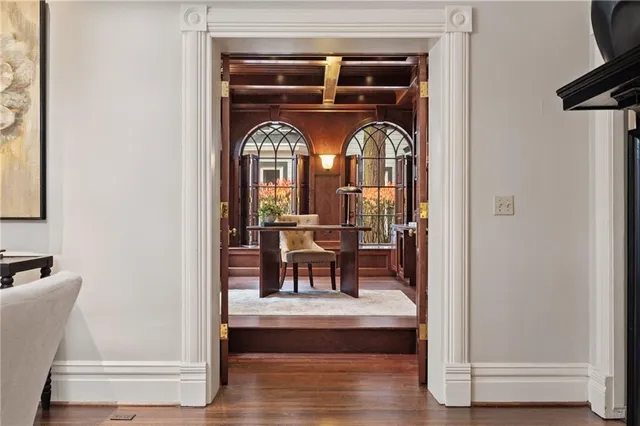 a table with a potted plant on it