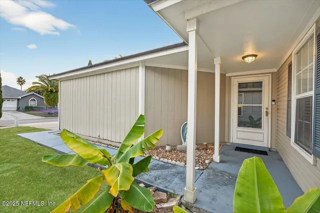 a view of a backyard with a slide