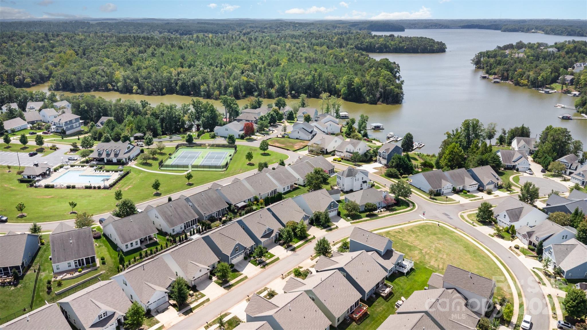 26043 Appleyard Court Lancaster, SC 29720 - Photo 22 of 23 an aerial view of a swimming pool and lake view