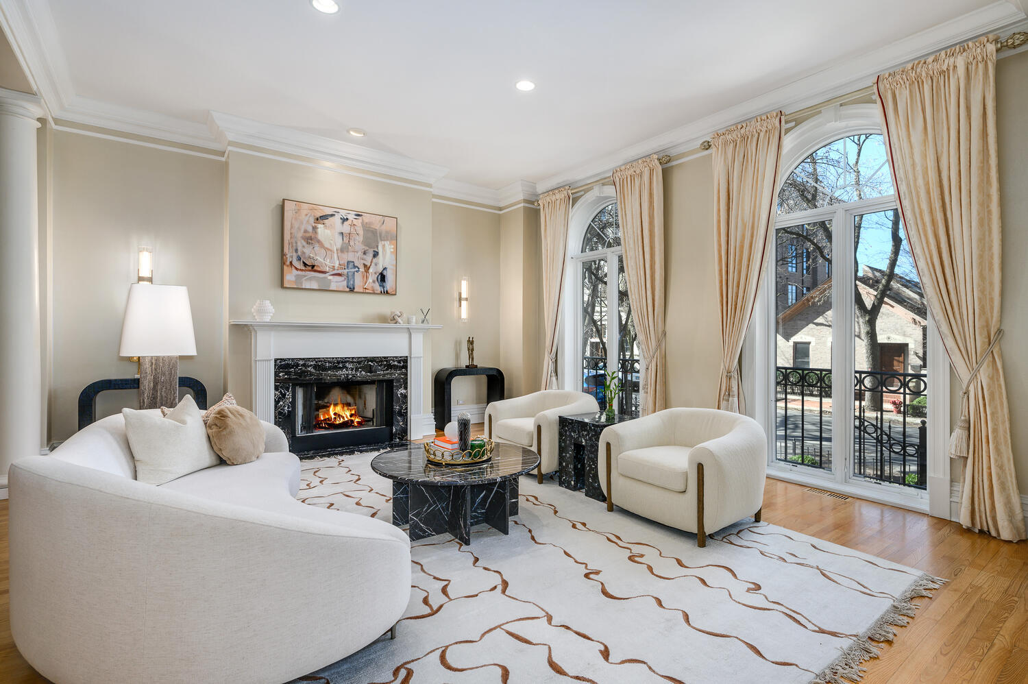 1833 North Howe Street Chicago, IL 60614 - Photo 4 of 41 a living room with furniture and a fireplace
