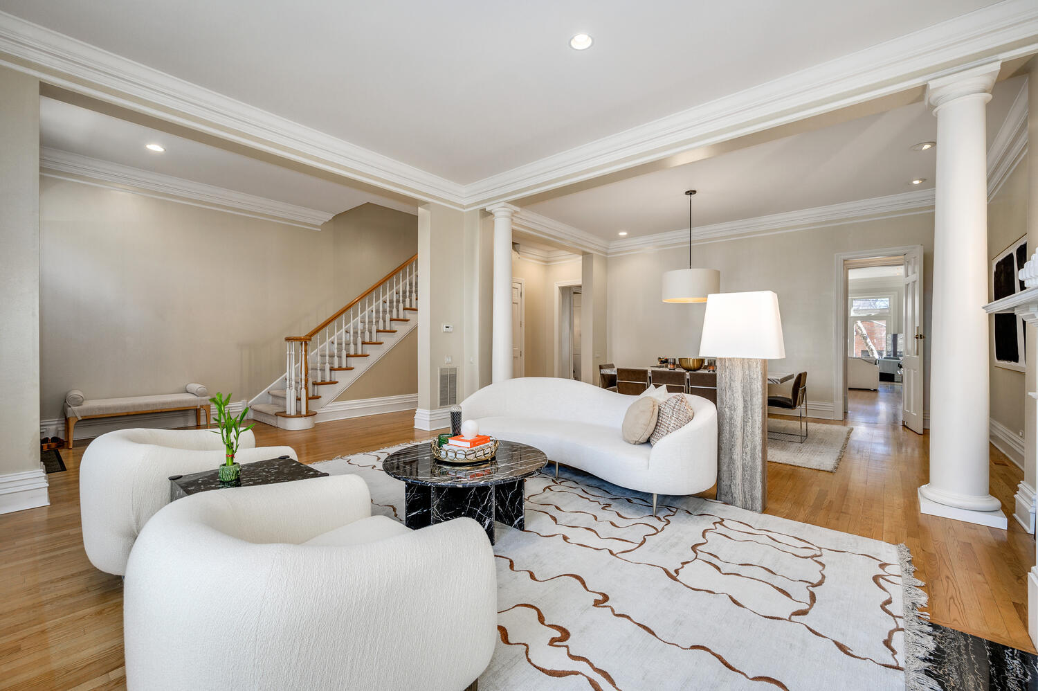 1833 North Howe Street Chicago, IL 60614 - Photo 6 of 41 a living room with furniture and a wooden floor
