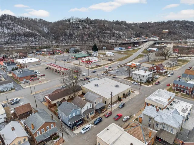 an aerial view of a city