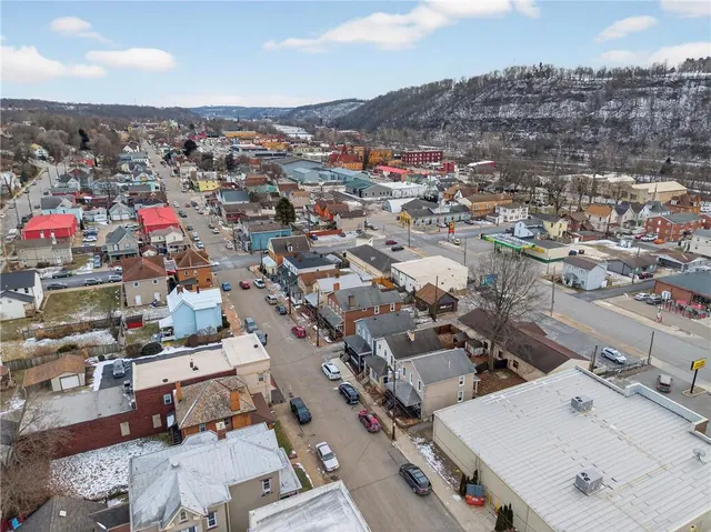 an aerial view of a city