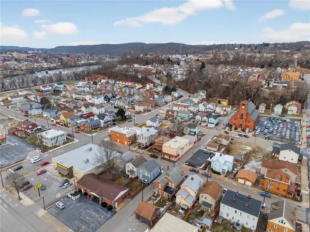 an aerial view of a city