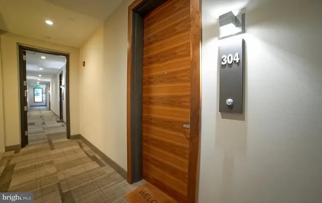 a view of a hallway with a elevator
