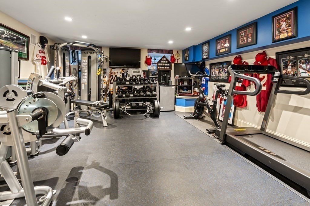 84 Old Colony Road Wellesley, MA 02481 - Photo 32 of 39 a view of a room with gym equipment