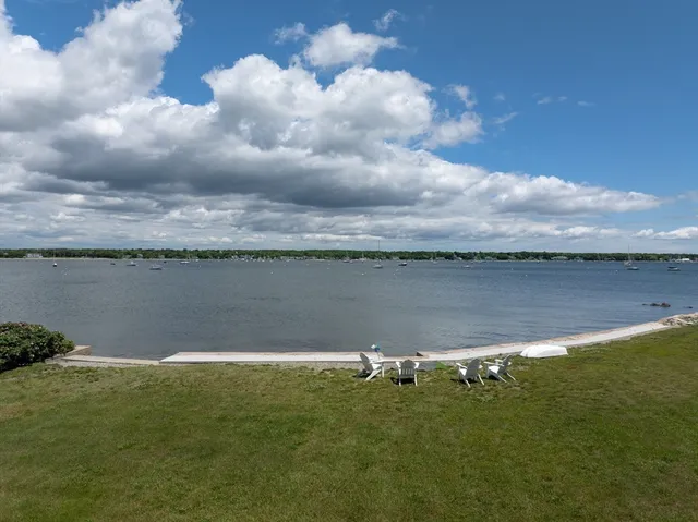 a view of a lake with outdoor space