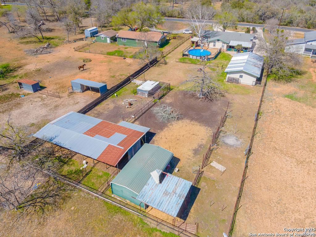 10544 Macaway Road Adkins, TX 78101 - Photo 28 of 40 an aerial view of a yard with outdoor seating