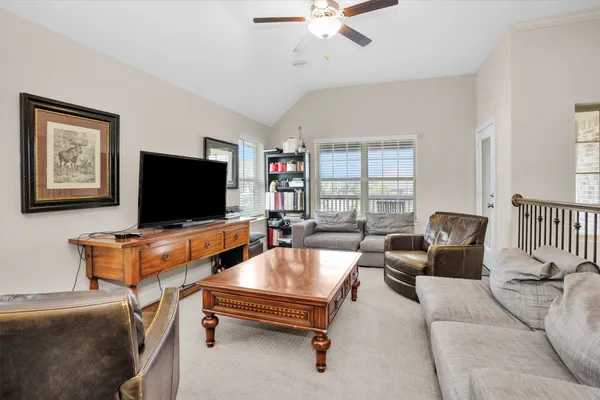 a living room with furniture