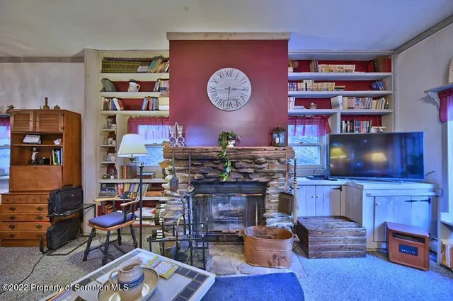 a bedroom with a bed and closet