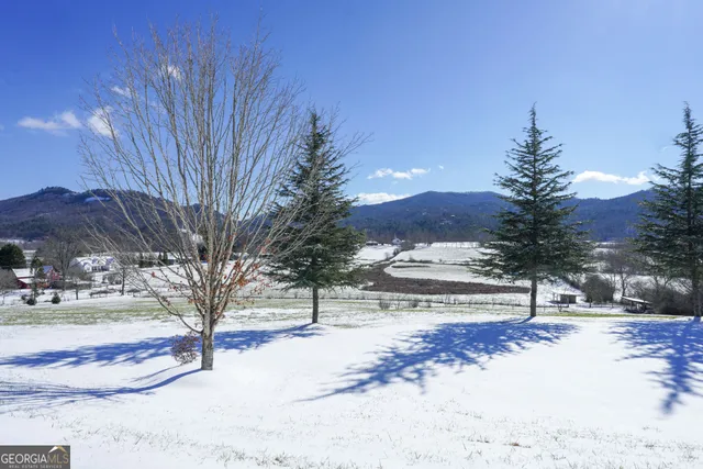a aerial view of a house with a big yard