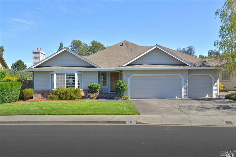 386 Miramonte Place Santa Rosa, CA 95409 - Photo 1 of 1 Front of house with attached 3-car garage.