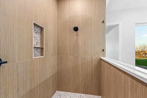 a bathroom with a shower