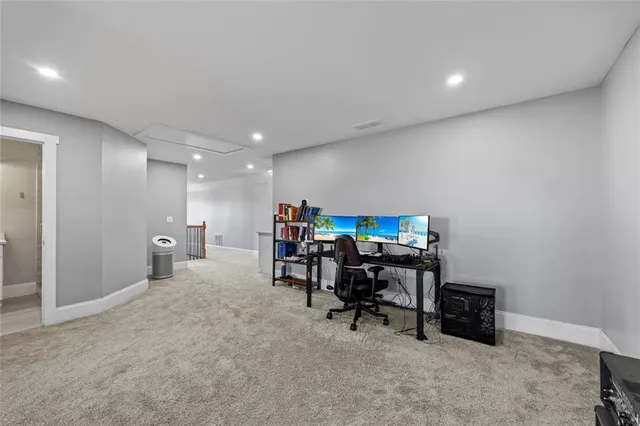 a view of a livingroom with a staircase