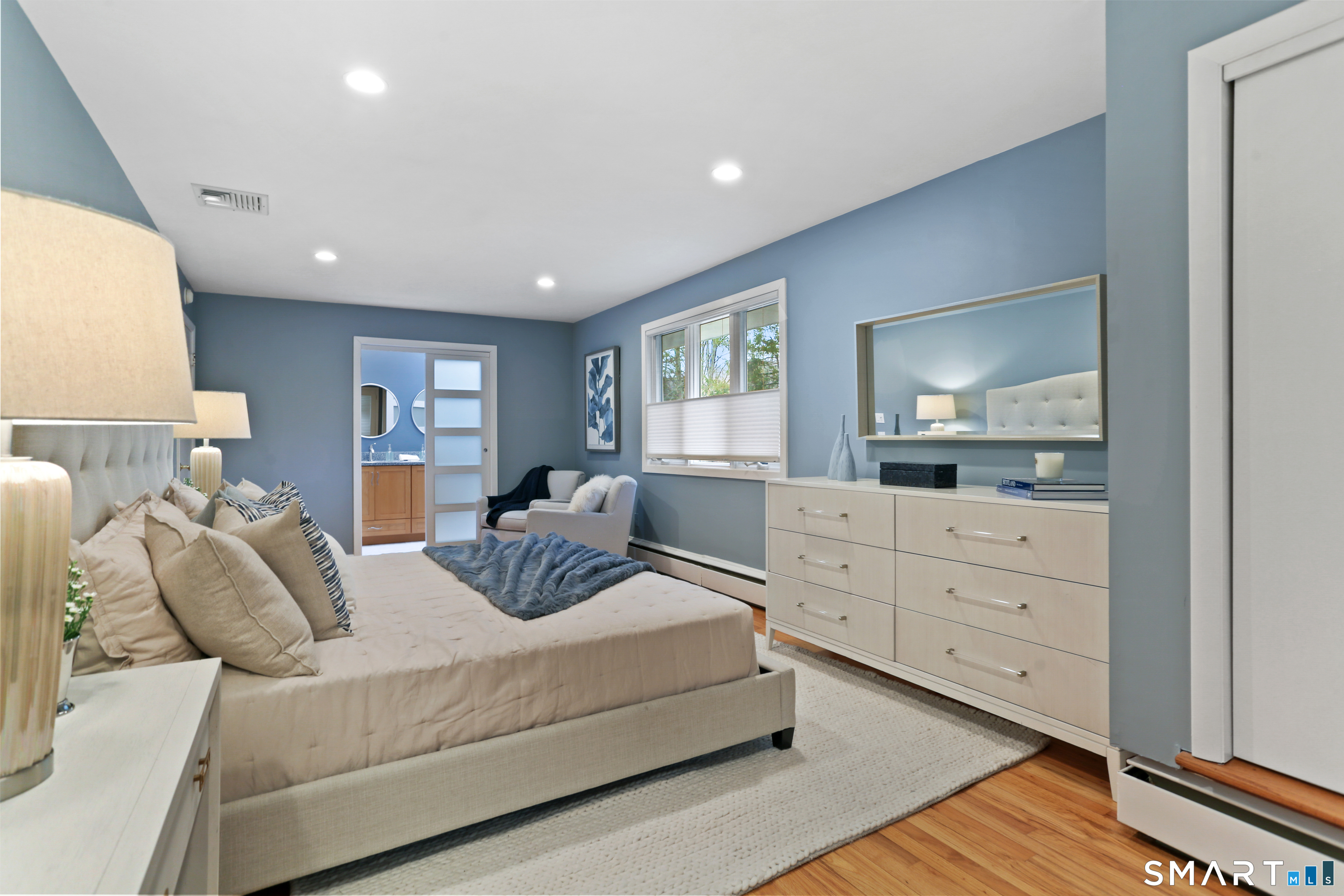 2 Rockyfield Road Westport, CT 06880 - Photo 3 of 40 Plenty of space in the Primary bedroom for rest and quiet time.
