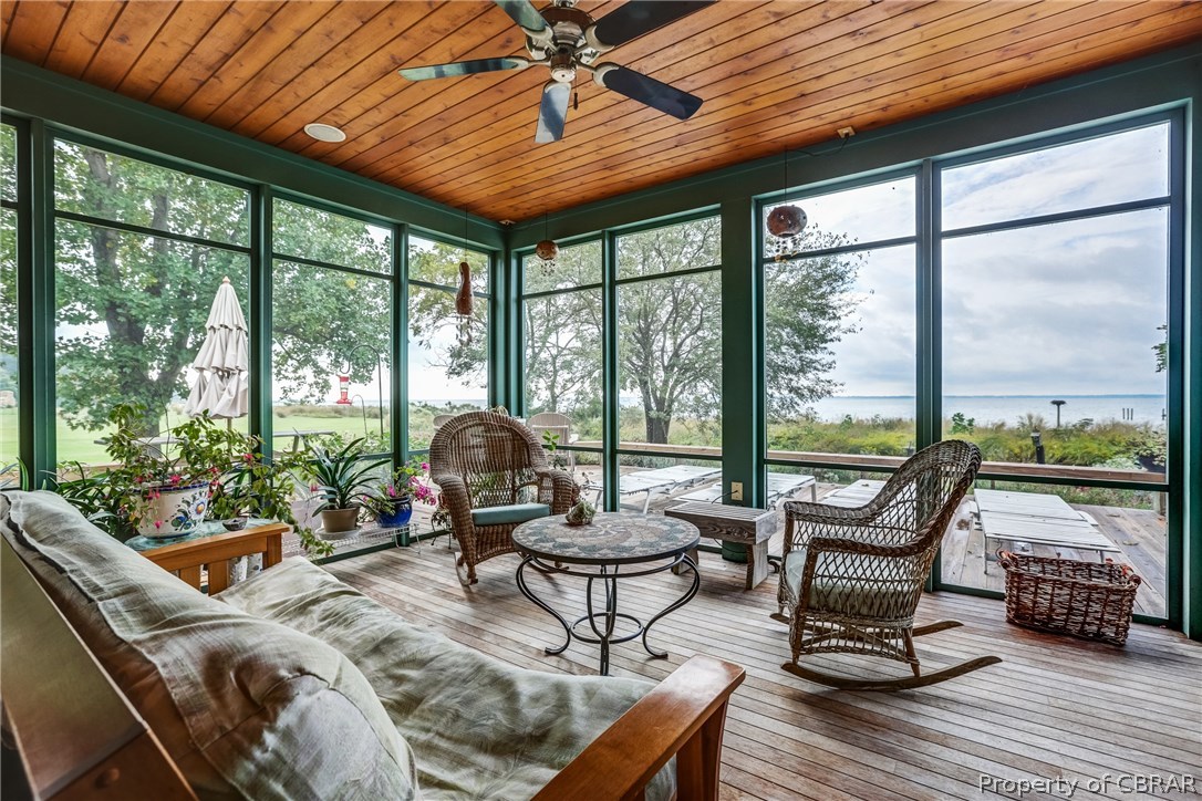 3234 Windmill Point Road White Stone, VA 22578 - Photo 27 of 50 Wonderful screened porch with views over the River and the Bay listening to soft music from the audio speakers in the ceiling