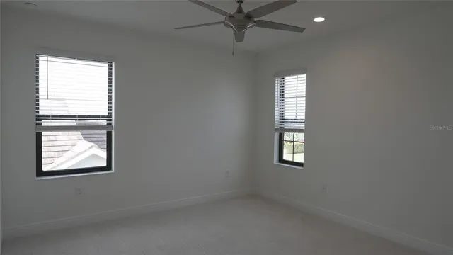 an empty room that has a window