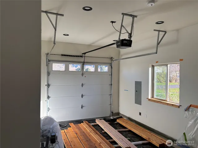 a sitting area with view of outdoor space