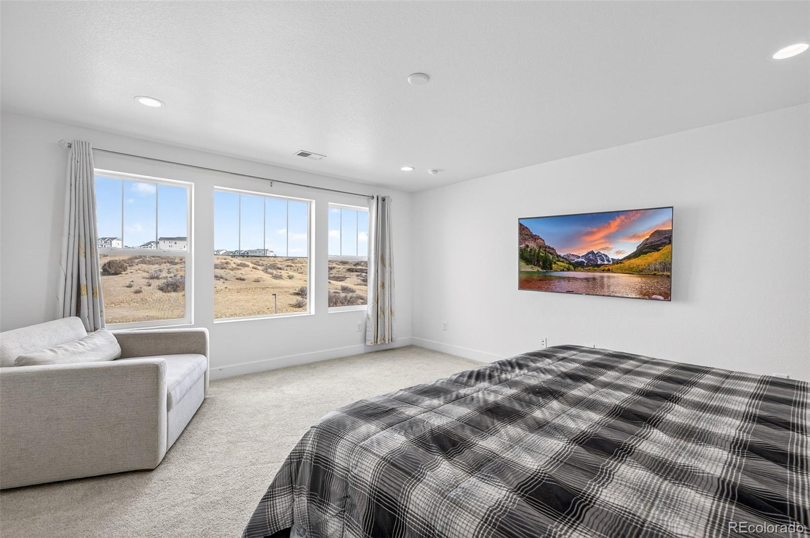 3649 Rucksack Court Castle Rock, CO 80108 - Photo 24 of 48 a bedroom with a bed and a couch