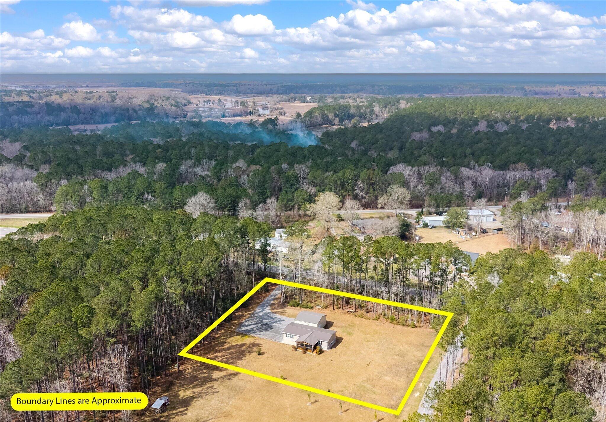 4822 Highway 41 Huger, SC 29450 - Photo 29 of 31 Aerial View with Approximate Lot Lines