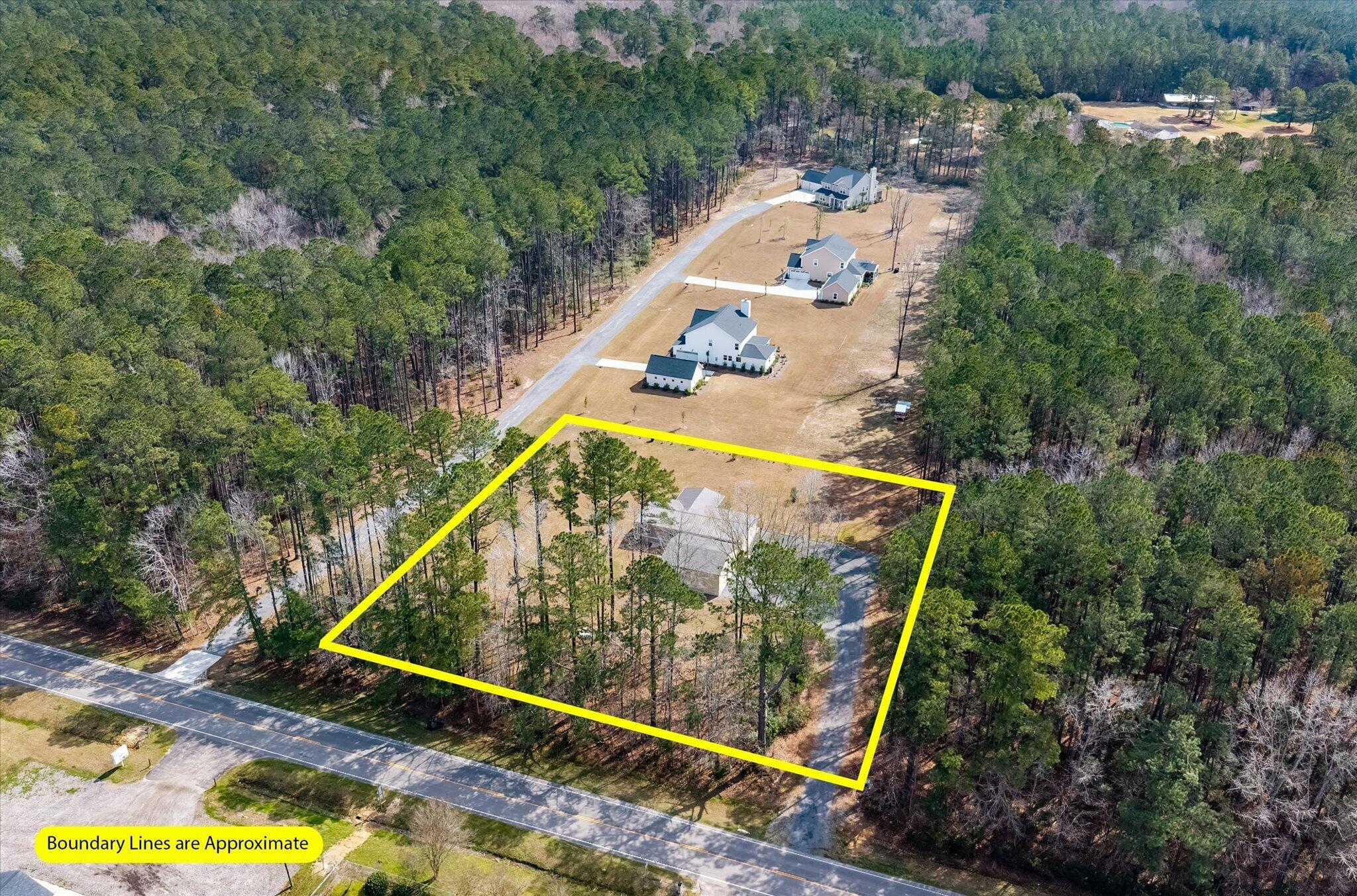 4822 Highway 41 Huger, SC 29450 - Photo 31 of 31 Aerial View with Approximate Lot Lines