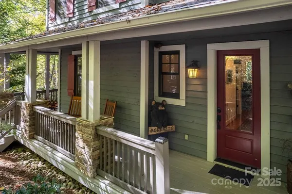 a view of a house with a porch