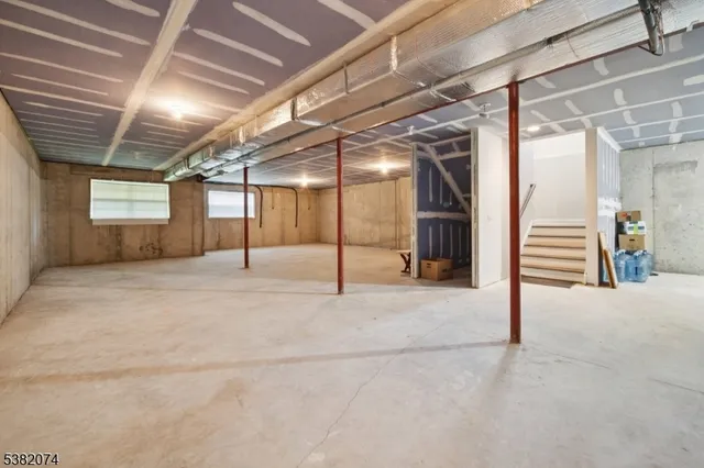 a view of a balcony with wooden floor