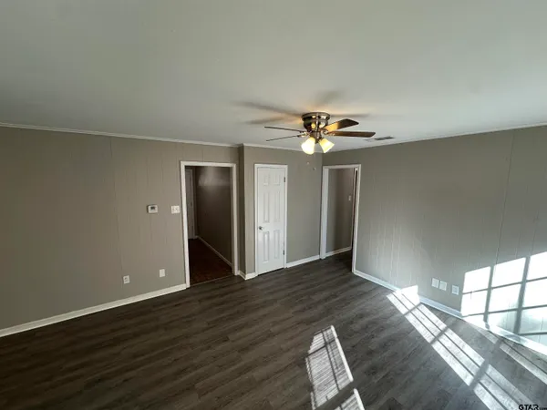 a view of livingroom with wooden floor