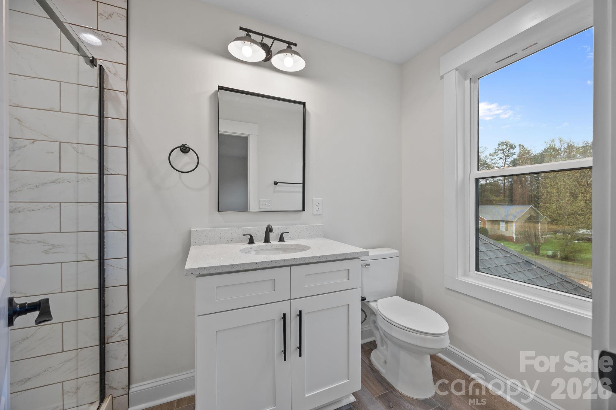 1030 Gibson Road Salisbury, NC 28147 - Photo 41 of 47 a bathroom with a toilet a sink a vanity and mirror