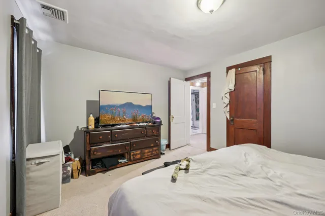 a bathroom with a sink and a shower curtain