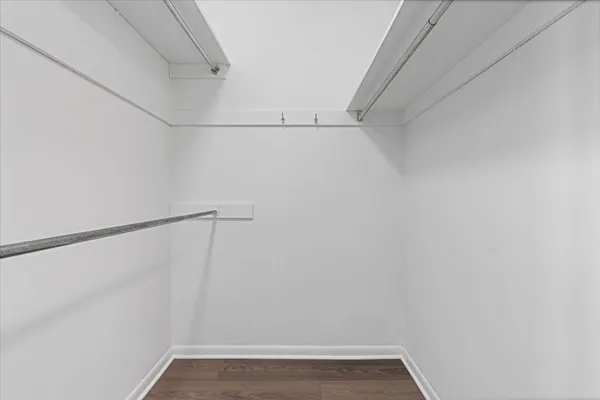a view of small space with racks on the wall