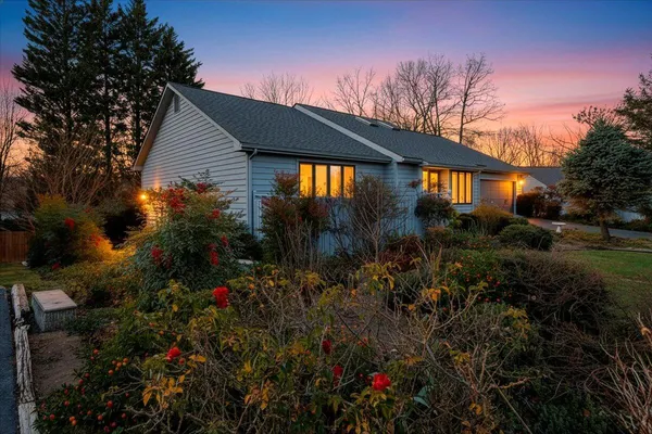 a backyard of a house with lots of green space