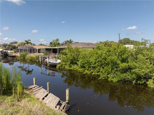 a view of a lake with houses