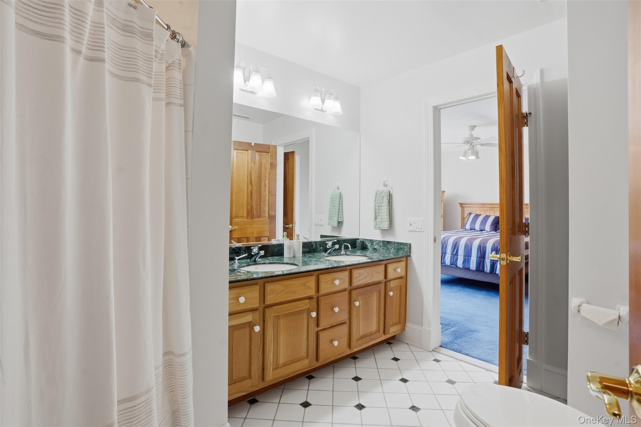 17 Forrest Way Poughkeepsie, NY 12603 - Photo 40 of 50 a en suite bathroom with a double vanity sink a mirror and a shower