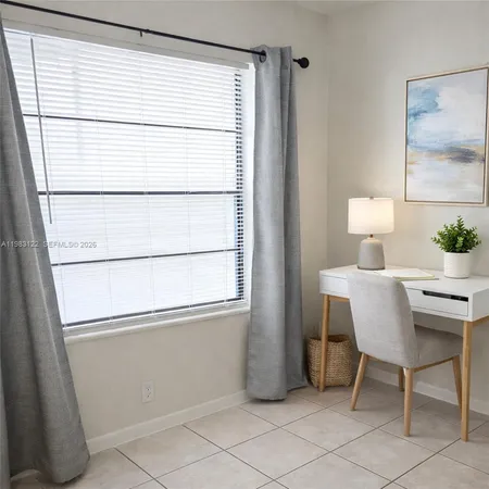 a room with a table and a chair