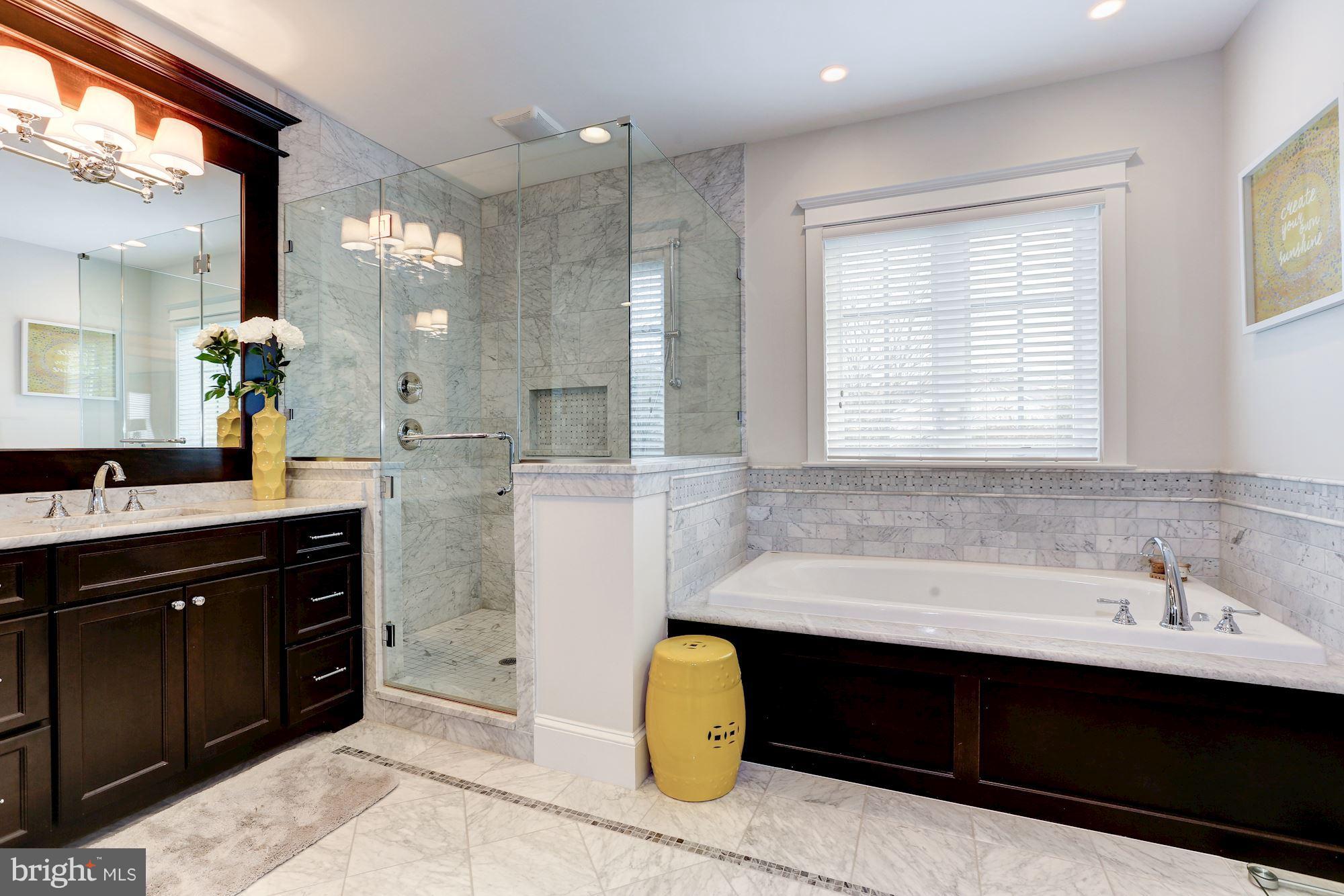 8919 Ridge Place Bethesda, MD 20817 - Photo 23 of 30 Master bathroom with beautiful marble finishes