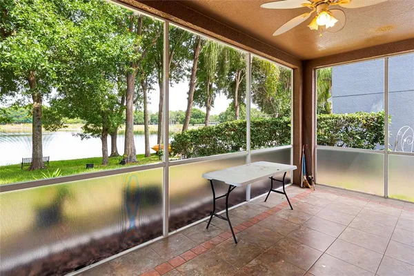 a view of swimming pool from a balcony