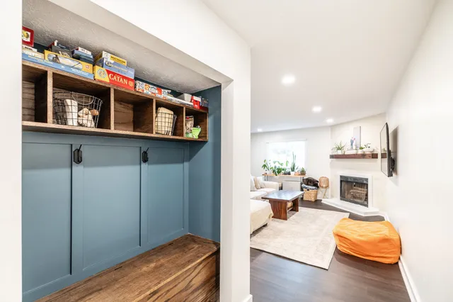 a living room with furniture