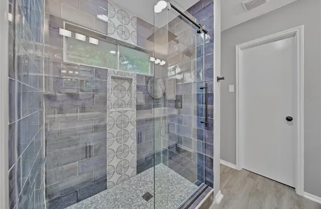 a bathroom with a shower