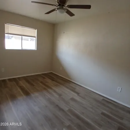 an empty room with a window