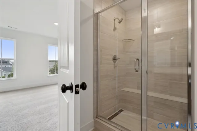 a bathroom with a shower